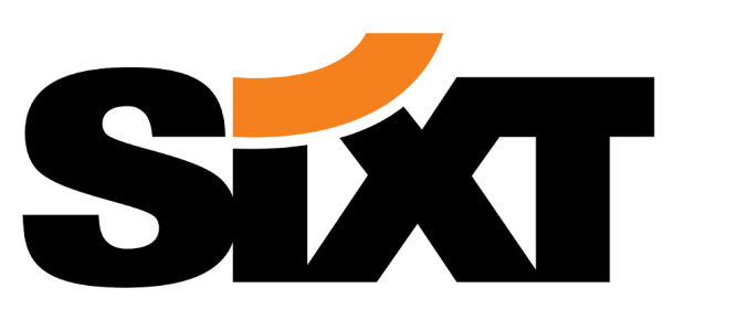 Logo von der Firma Sixt in Schwarz und orange