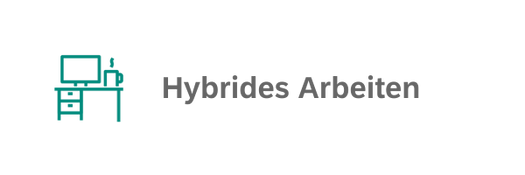 Icon und Text: Hybrides Arbeiten 